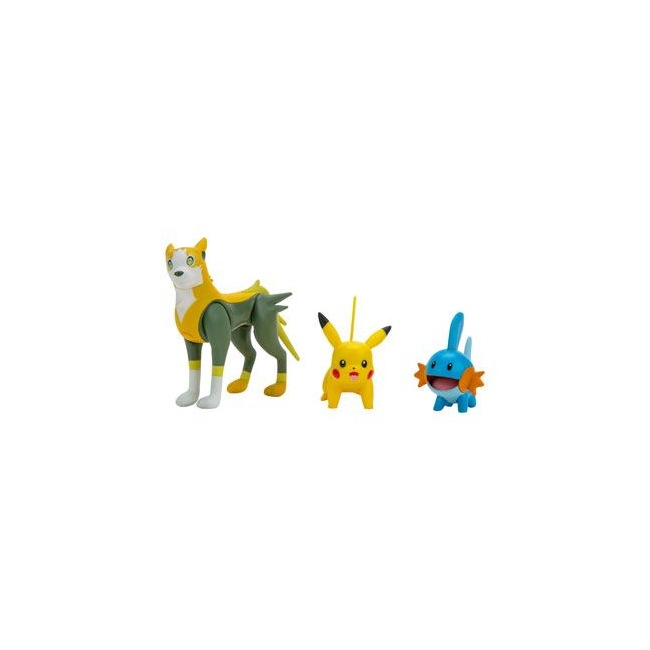 Pokémon pack 3 figurines Battle Gobou, Pikachu , Fulgudog Pokémon pack 3 figurines Battle Gobou, Pikachu , Fulgudog