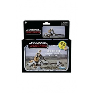 Star Wars: The Mandalorian Vintage Collection véhicule avec figurines Speeder Bike with Scout Trooper & Grogu